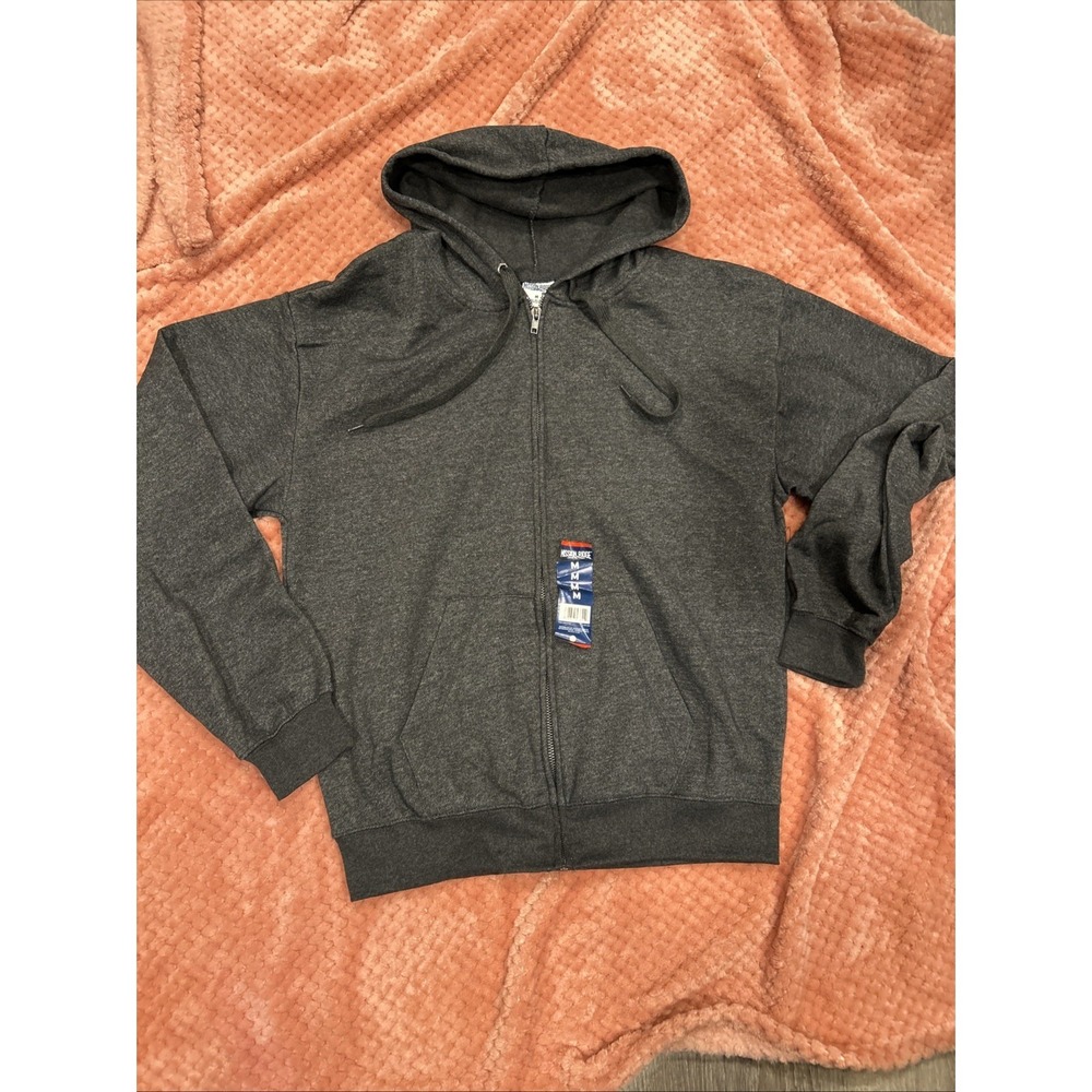 Mission Ridge Men's Gray  Long Sleeve Full Zip Hooded Hoodie Sweatshirt Size M